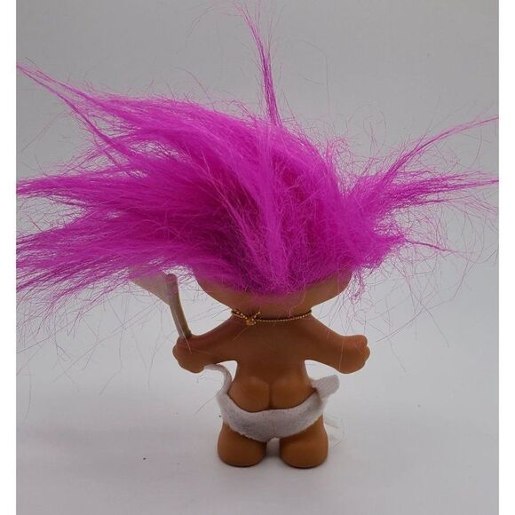 Vintage Russ Good Luck Troll Doll Pink Hair Happy New Year 1994 4" - Picture 4 of 5